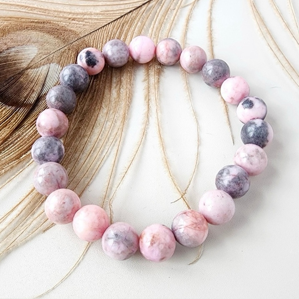 New Jasper Zebra Natural Beaded Stone Bracelet